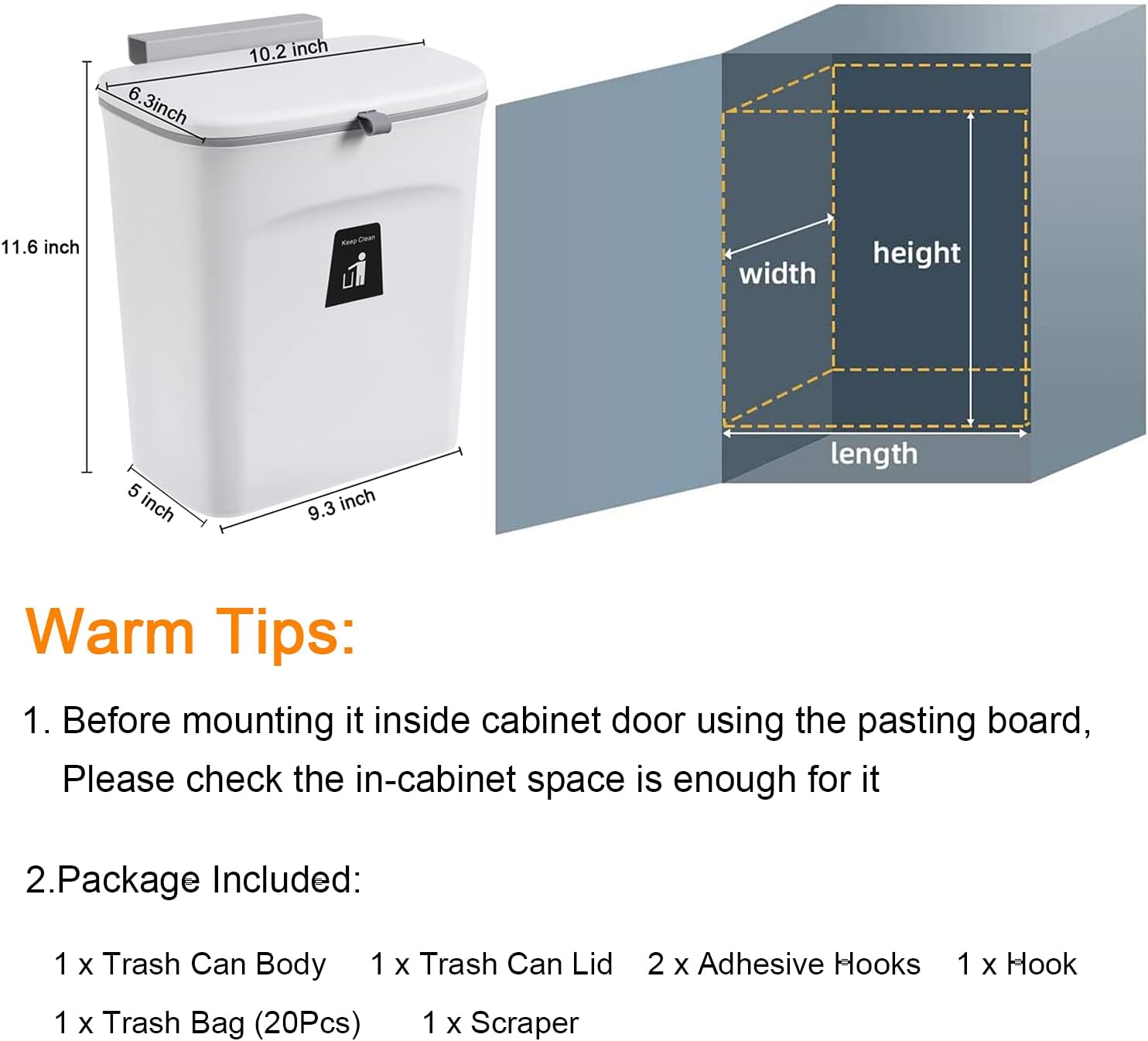 2.4 Gallon Kitchen Compost Bin For Counter Top Or Under