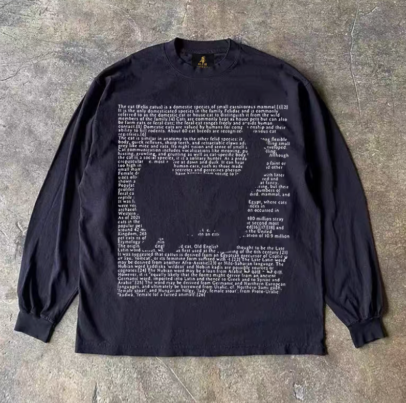 Cat Text Long Sleeve