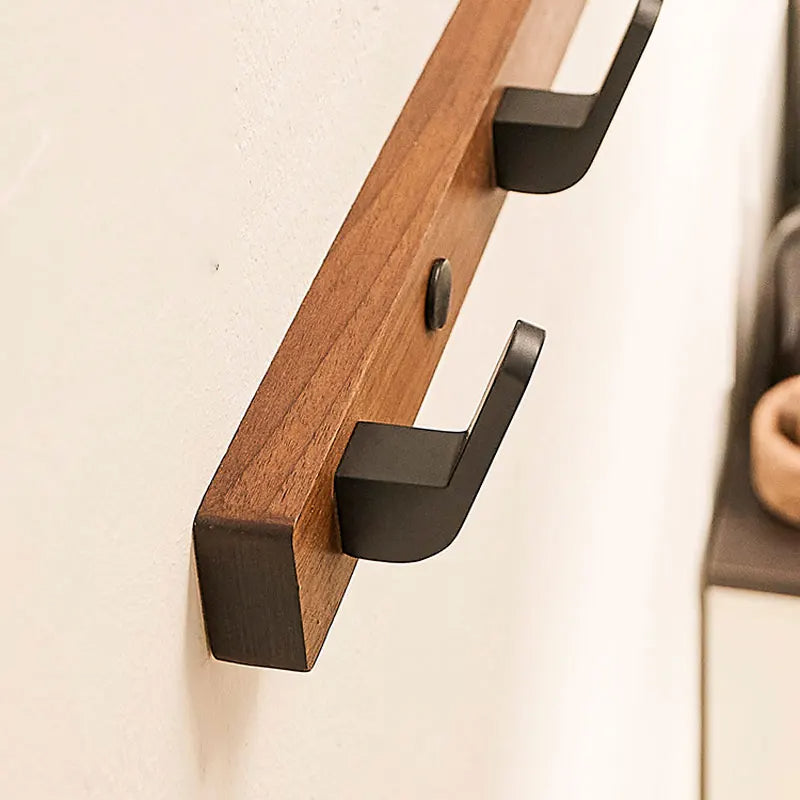 Minimalist Wall-Mounted Coat Hook with Wood & Metal Coat