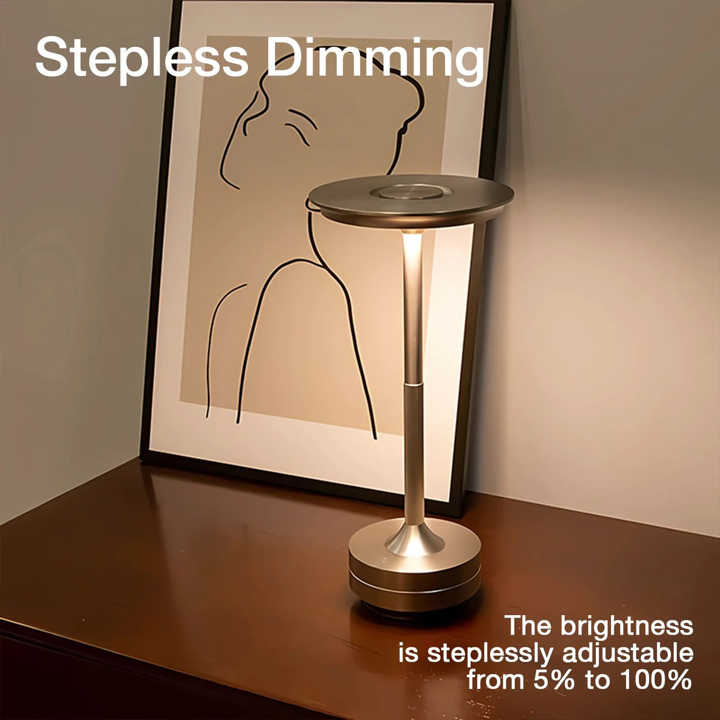 Cordless Table Lamp with Touch Control & Modern Nordic
