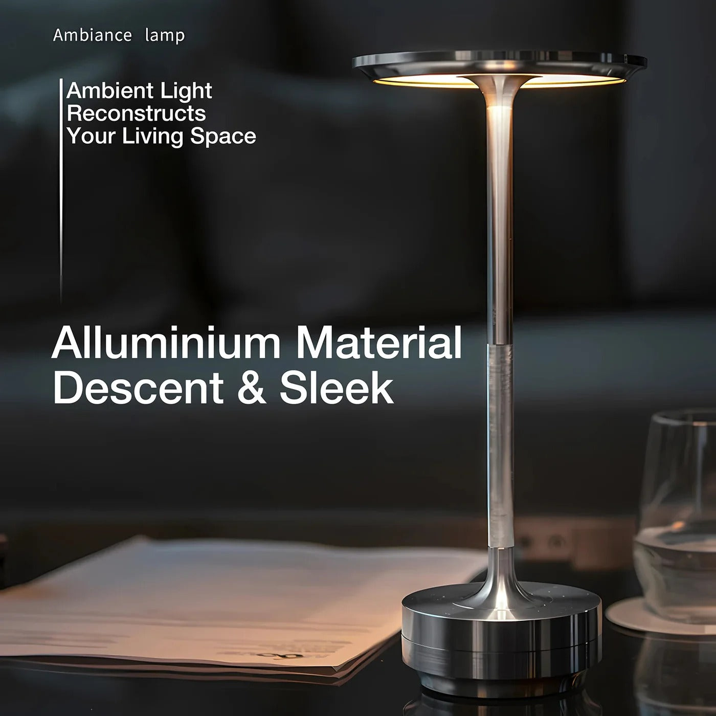 Cordless Table Lamp with Touch Control & Modern Nordic