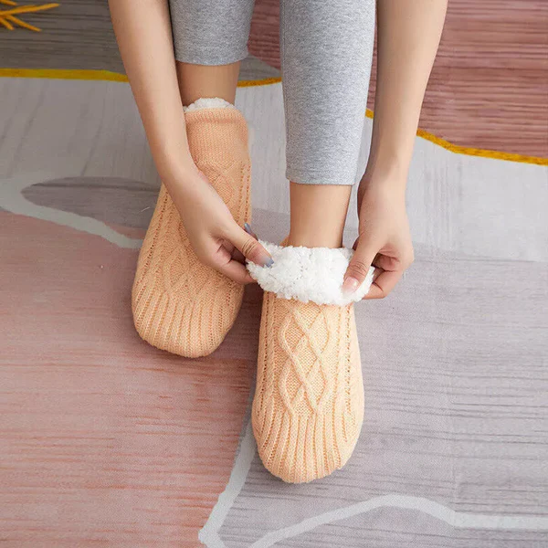 Non Slip Thermal Socks for Women Indoor Warm Fleece Grip